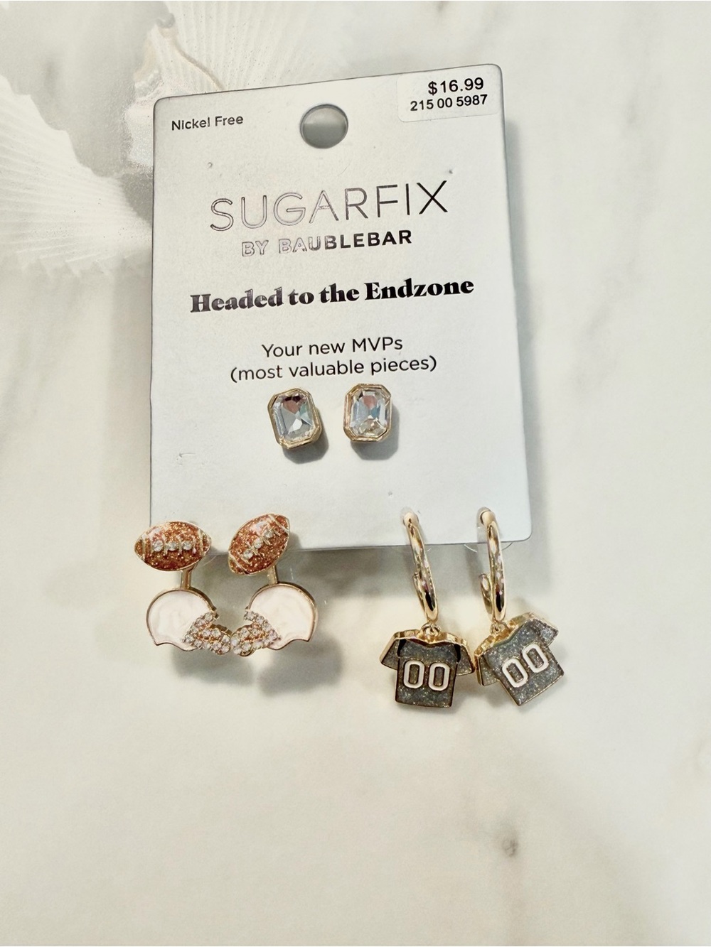 Sugarfix by BaubleBar Gold & Silver Football Earring Set